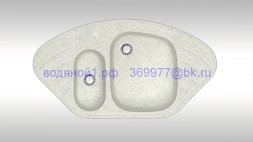 Мойка из искусственного камня ZETT lab модель 23 Q15 белый гранит матовая