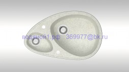 Мойка из искусственного камня ZETT lab модель 13 Q15 белый гранит матовая