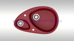 Мойка из искусственного камня ZETT lab модель 13 Q17 красный блеск матовая