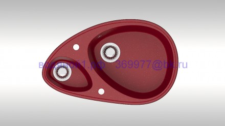 Мойка из искусственного камня ZETT lab модель 13 Q17 красный блеск матовая