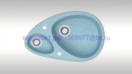 Мойка из искусственного камня ZETT lab модель 13 Q13 голубая матовая