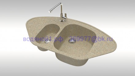 Мойка из искусственного камня ZETT lab модель 23 Q5 песочная матовая
