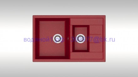 Мойка из искусственного камня ZETT lab модель 210 Q17 красный блеск матовая