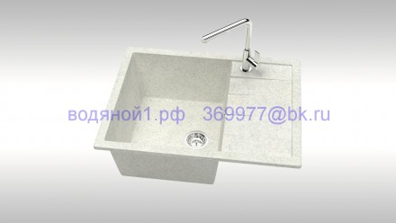 Мойка из искусственного камня ZETT lab модель 151 Q15 белый гранит матовая